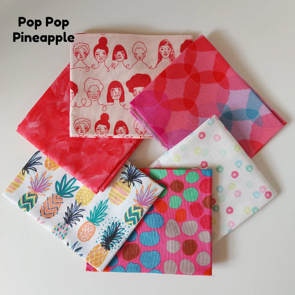 Curated 6 Fat Quarter Bundle - Pop Pop Pineapple