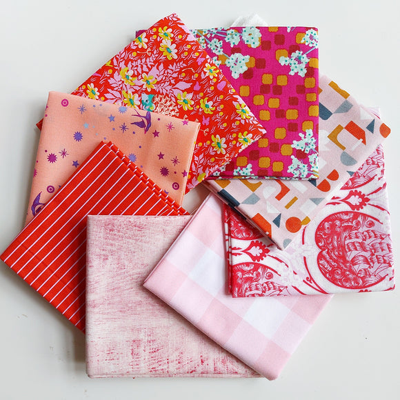 Curated 8 Fat Quarter Bundles - Red Punch