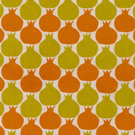 Cotton Flax Prints - Tulip Bulbs In Kumquat & Mustard Canvas Fabric