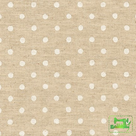 Sevenberry Canvas - Natural Dots White Fabric