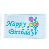 Tag It Ons - Woven Label Happy Birthday Sew-In Labels