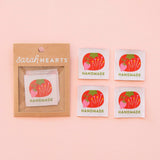 Sarah Hearts - Large Woven Labels - Handmade Tomato Pincushion