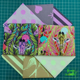 Tula Pink - Everglow + Neon True Colors Fat Quarter Pack Giraffe Bundle 8Fqs Precut Fabric