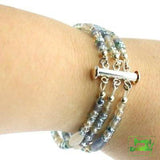 3 strand Summer Thunder bracelet with silver plated slide clasp - Craft De Ville - Craft de Ville