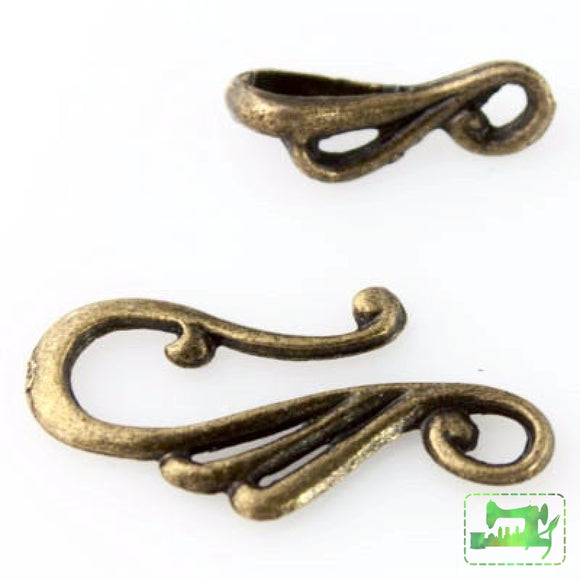 Art Deco Hook and Eye Clasp - Antique Bronze – Craft de Ville