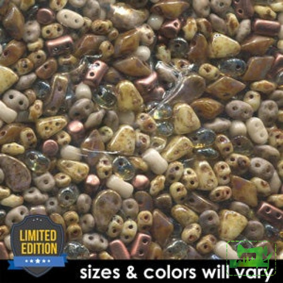 Assorted Czech Shapes - Earth Tone Mix 20G Glass Beads