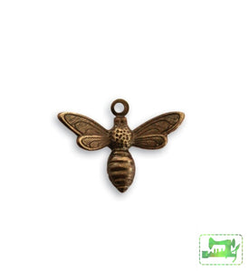 Busy Bee Charm - Natural Brass 17X13Mm Charms & Pendants
