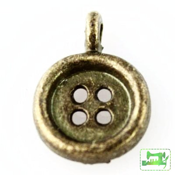 Button Charm - Antique Bronze - Craft De Ville - Craft de Ville