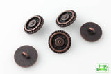Closed Wheel Button - Antique Copper - 5/8" (16mm) - Craft De Ville - Craft de Ville