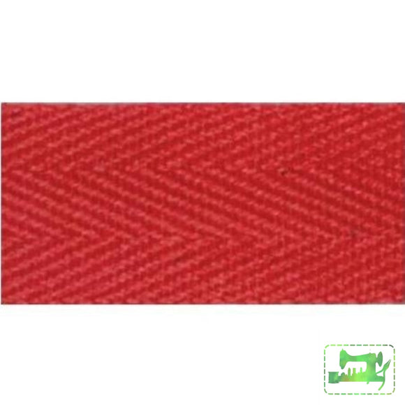 Cotton Twill Tape - Red - 5/8