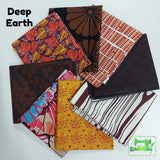 Curated Fat Quarter Bundles - Assorted 8 Deep Earth Precut Fabric