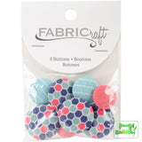 Fabric Covered Buttons - Assorted 8 pack - Blumenthal - Craft de Ville