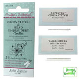 John James Crafters Collection - Cross Stitch & Bead Embroidery Assorted 14 Pack Needles