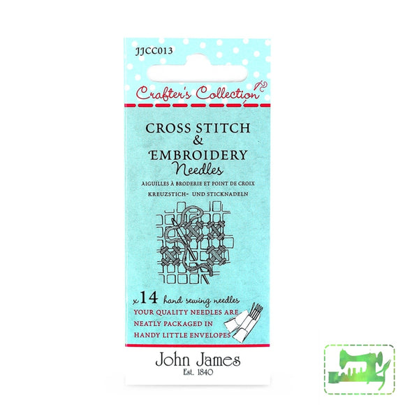John James Crafters Collection - Cross Stitch & Embroidery Assorted 14 Pack Needles