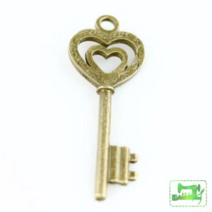 Key Charm - Double Heart - Craft De Ville - Craft de Ville
