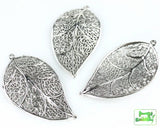 Lacey Leaf Pendant - Antique Silver - Craft De Ville - Craft de Ville