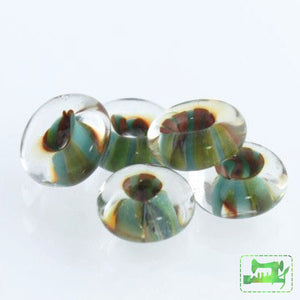 Lamp Bead Donut - 9mm Sienna Jade - pack of 5 - Unicorne Beads - Craft de Ville