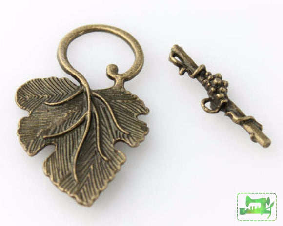 Leaf Shape Toggle Clasp - Antique Bronze - Craft De Ville - Craft de Ville