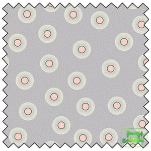 Lewis & Irene - Forme Flower Dots Grey Fabric
