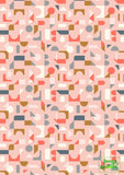 Lewis & Irene - Forme Scattered Geo On Blush Pink Fabric