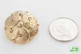 Lucky Coins Shank Button - Antique Brass - 45 line - Craft De Ville - Craft de Ville