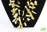 Multi strand Crocheted Vintaj Brass with tumbled olivine mother of pearl chips - Craft De Ville - Craft de Ville