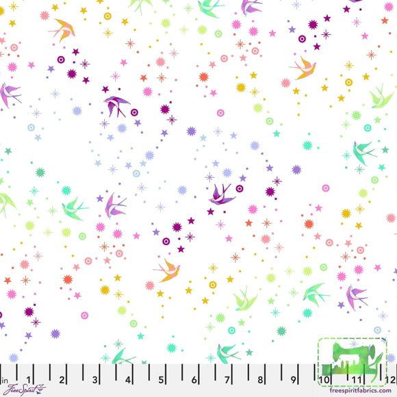 Preorder April - Tula Pink True Colors Fairy Dust In White Fabric