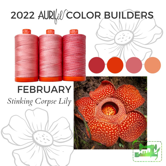Preorder February - Aurifil 50Wt Color Builders Stinking Corpse Lily Cotton Thread