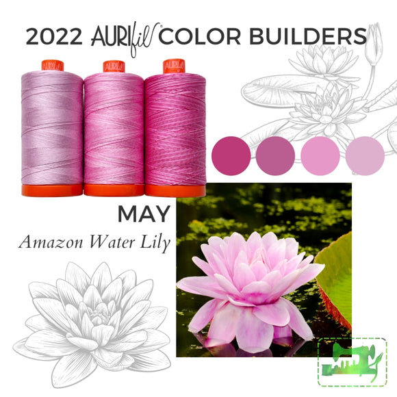Preorder May - Aurifil 50Wt Color Builders Amazon Water Lily Cotton Thread