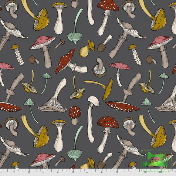 Preorder November - Rachel Hauer Forest Floor Fun Guys In Gray Fabric