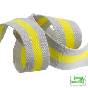 Preorder November - Tula Pink Webbing 1.5 Wide Grey & Lime Ribbons Cords