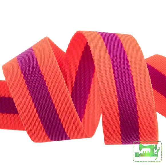 Preorder November - Tula Pink Webbing 1.5 Wide Watermelon & Plum Ribbons Cords
