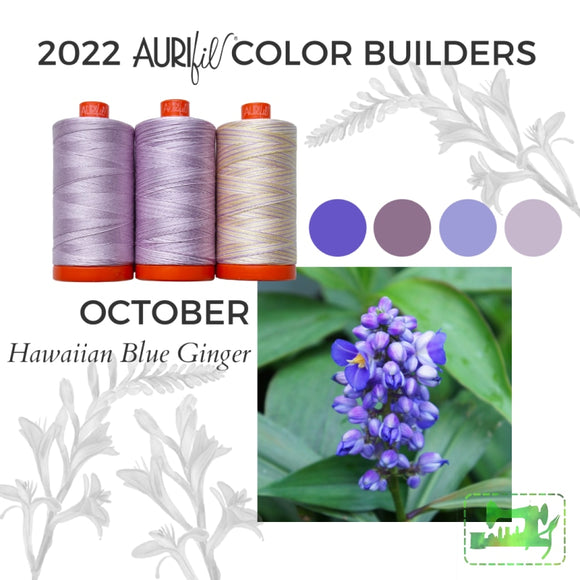 Preorder October - Aurifil 50Wt Color Builders Hawaiian Blue Ginger Cotton Thread