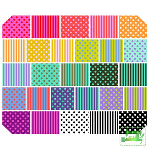 Preorder September - Tula Pink True Colors Pom Poms And Stripes Fat Quarter Pack Precut Fabric