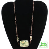 Rainforest focal with beaded beads on antiqued copper chain - Craft De Ville - Craft de Ville