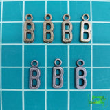 Sans Serif Letter Charms - Antique Bronze B-Silver Tone & Pendants