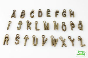 Sans Serif Letter Charms - Antique Bronze - Craft De Ville - Craft de Ville