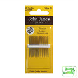 Sharps Needles - Size 8 - 20 pack - John James - Craft de Ville