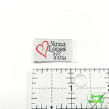 Tag It Ons - Woven Label Nana Loves You Sew-In Labels