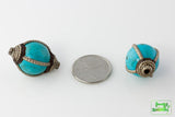 Thai Silver - Capped Blue Turquoise Bead - Perfectly Reasonable Tours - Craft de Ville