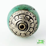 Thai Silver - Capped Green Turquoise Bead - Perfectly Reasonable Tours - Craft de Ville