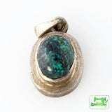 Thai Silver - Small Oval Turquoise Pendant - Perfectly Reasonable Tours - Craft de Ville