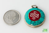 Thai Silver - Turquoise Pendant with Celtic Knot Inlay - Perfectly Reasonable Tours - Craft de Ville