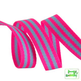 Tula Pink Webbing - 1 Wide Hot & Aqua Nylon