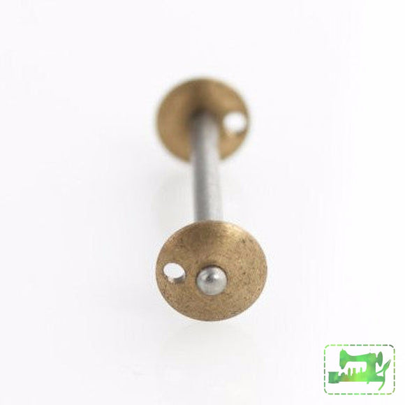 Vintage Bobbin - Brass and Steel - Rounded ends with hole - 1 3/16