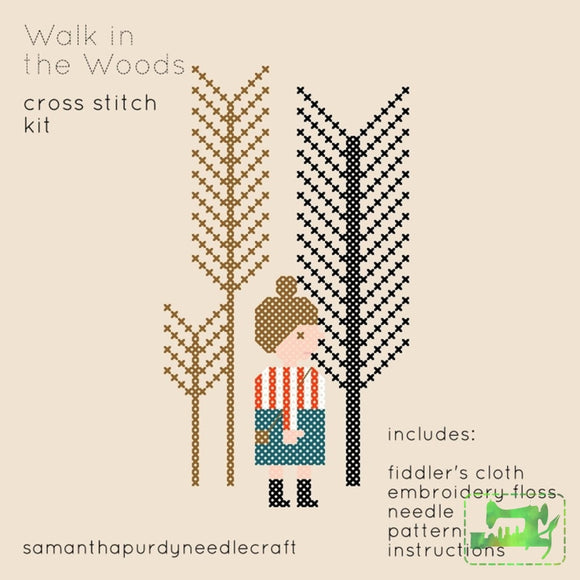Walk in the Woods - Cross Stitch Kit - Samantha Purdy Needlecraft - Craft de Ville