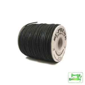 Waxed Cotton Cord - Black - 1mm - SuPreme - Craft de Ville