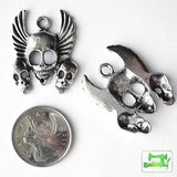 Winged Skulls Charm - Antique Silver - Craft De Ville - Craft de Ville